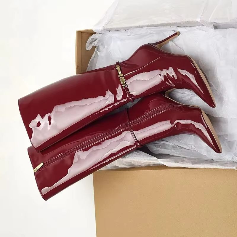 Boat Shoe Leather - Pointed Toe Stiletto High Heels Belt