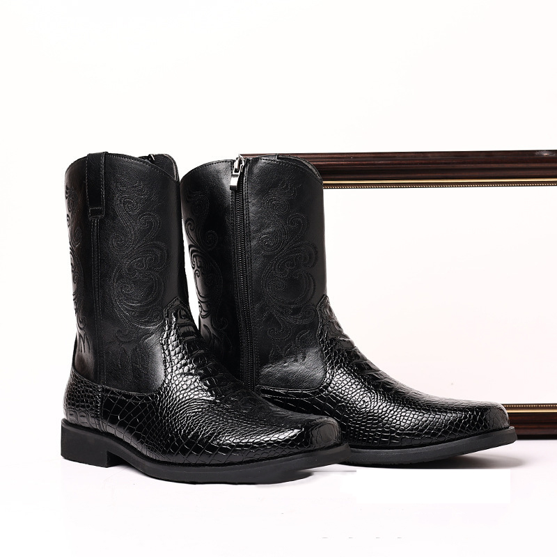 Men's Crocodile-Print Leather  - Men Shoes Classic ulasan dan harga