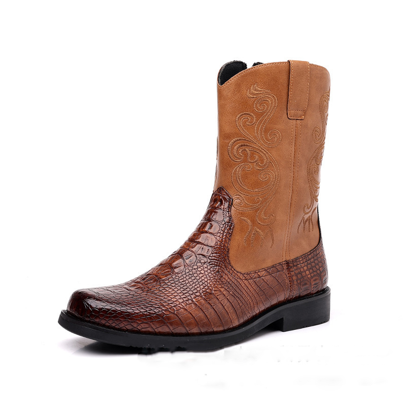 Men's Crocodile-Print Leather  - Men Shoes Classic ulasan dan harga