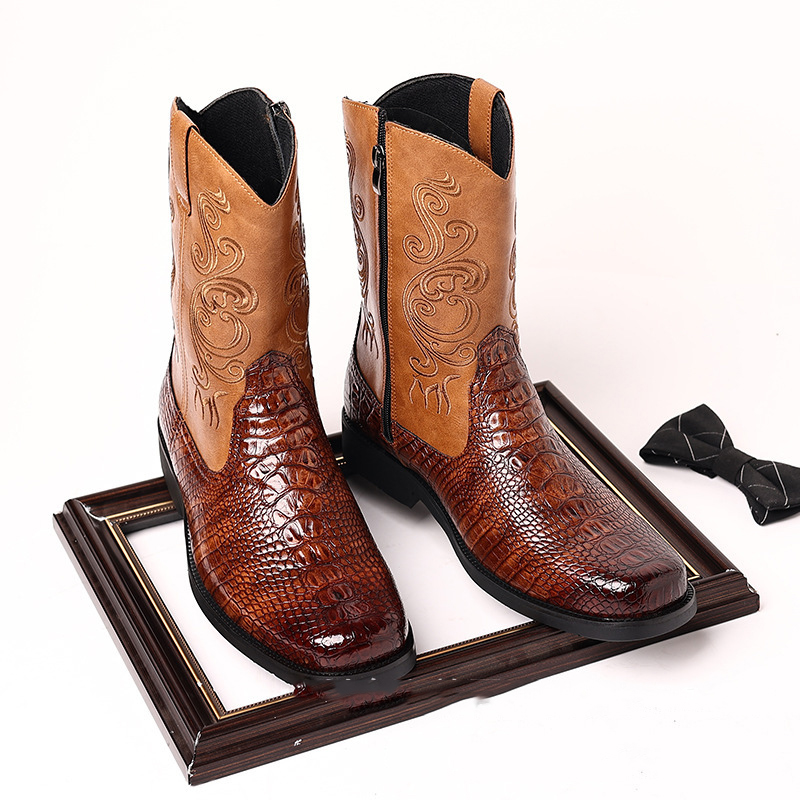 Men's Crocodile-Print Leather  - Men Shoes Classic ulasan dan harga