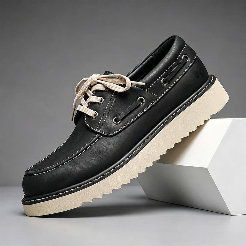 Men's Vintage Second-layer Cow - Boat Shoe Leather ulasan dan harga