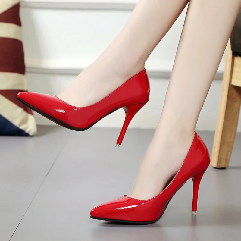 Pointed Toe Pumps Patent Leath - Boat Shoe Leather ulasan dan harga