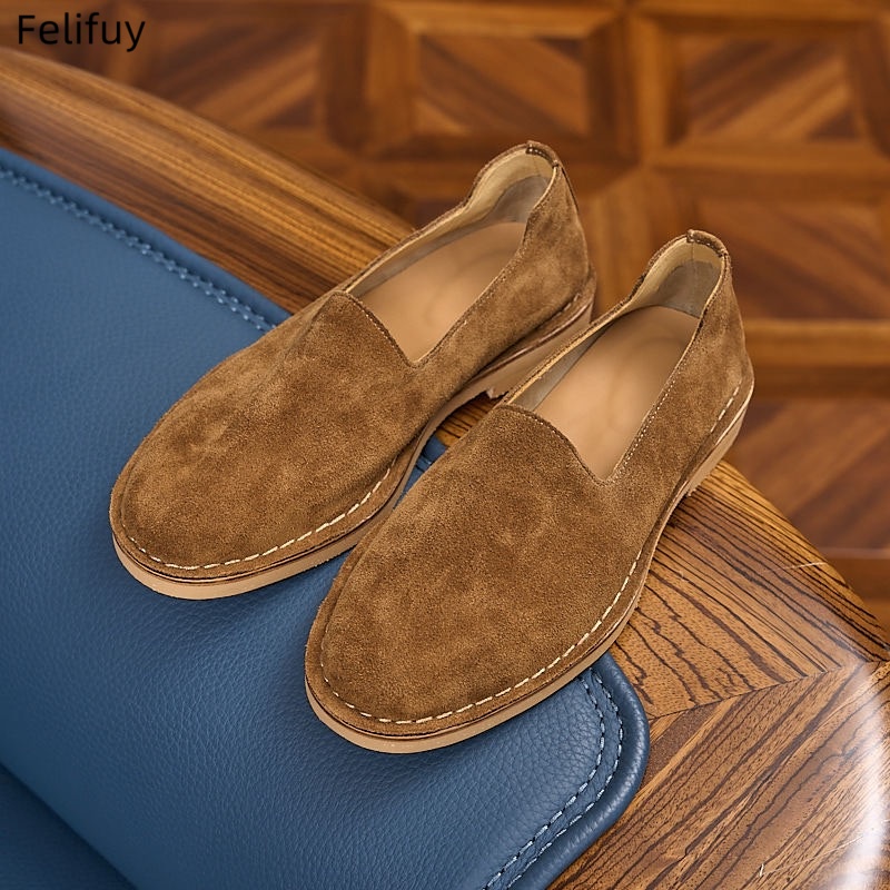 Cow Suede Man Loafers Luxury G - Boat Shoe Leather ulasan dan harga
