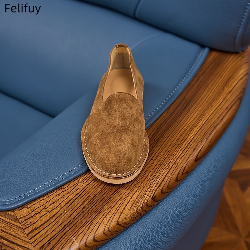 Cow Suede Man Loafers Luxury G - Boat Shoe Leather ulasan dan harga