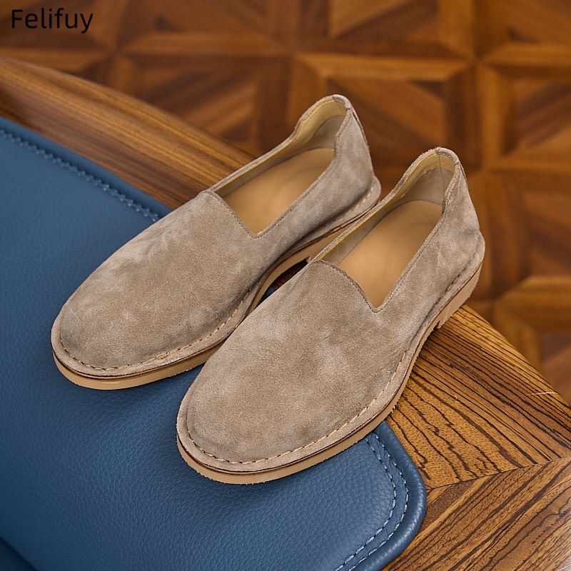 Cow Suede Man Loafers Luxury G - Boat Shoe Leather ulasan dan harga