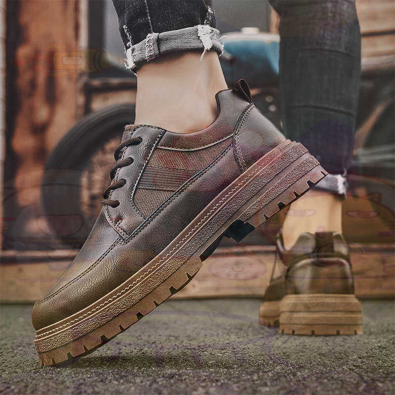 Dark Natural Leather Fashion T - Men Shoes Expensive ulasan dan harga