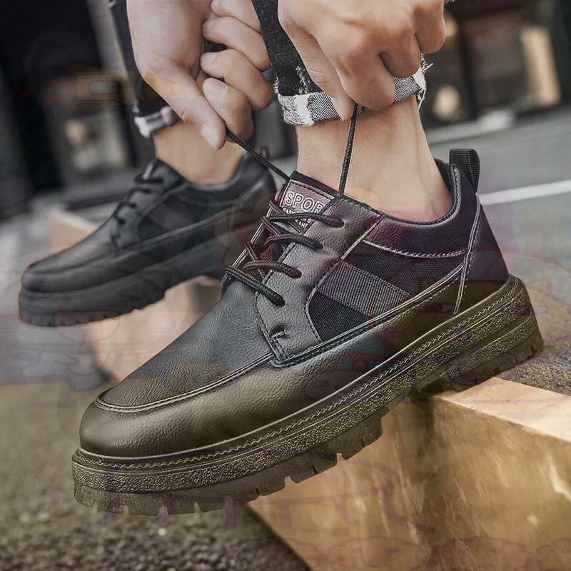 Dark Natural Leather Fashion T - Men Shoes Expensive ulasan dan harga