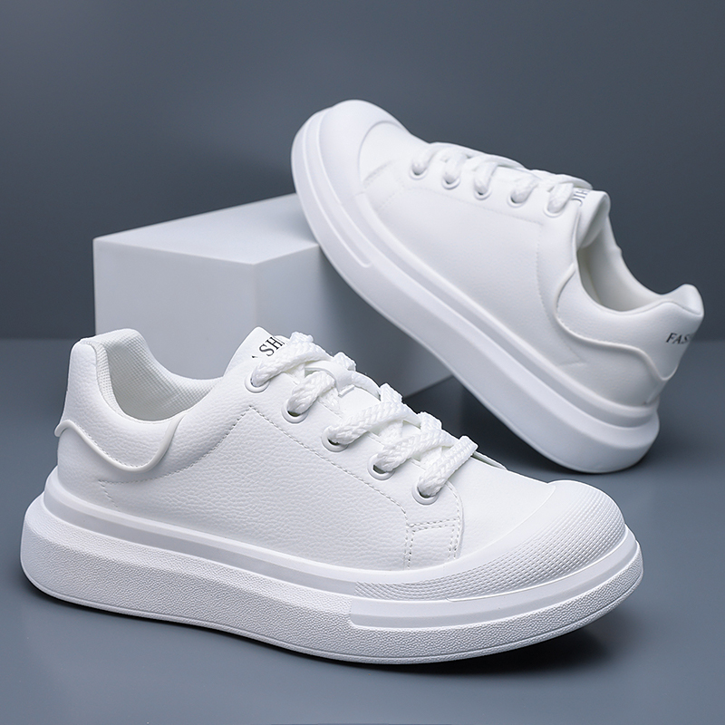 Men's White Leather Platform B - Boat Shoe Leather ulasan dan harga