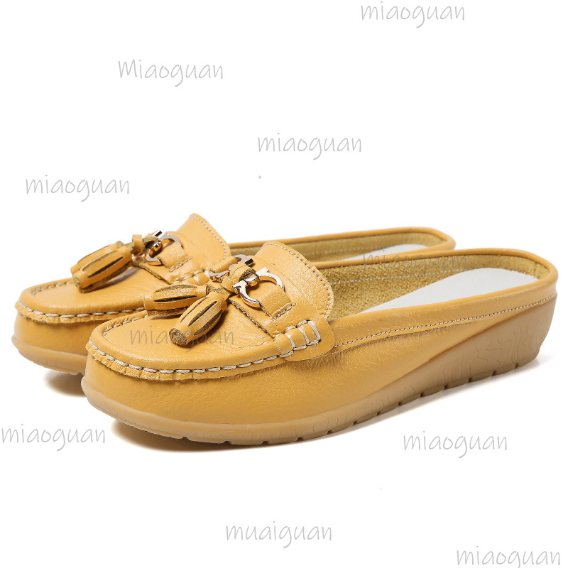 Leather Tassel Mule Loafers fo - Boat Shoe Leather ulasan dan harga