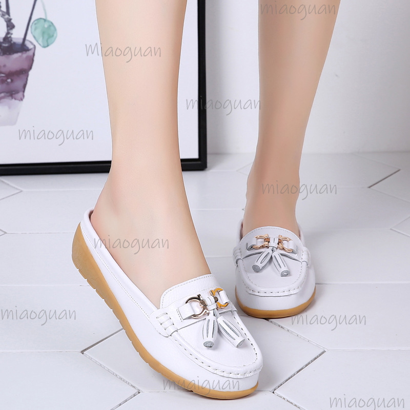 Leather Tassel Mule Loafers fo - Boat Shoe Leather ulasan dan harga