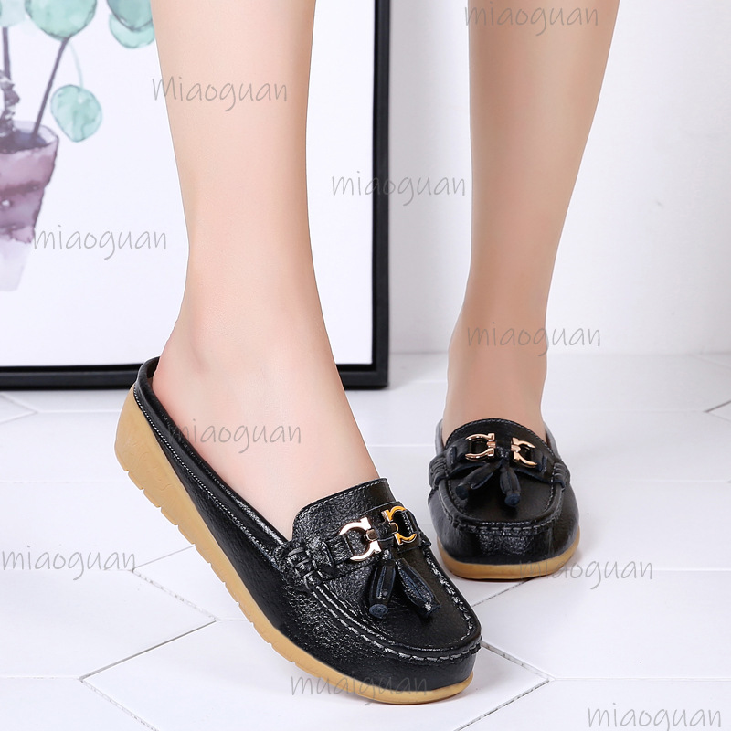Leather Tassel Mule Loafers fo - Boat Shoe Leather ulasan dan harga