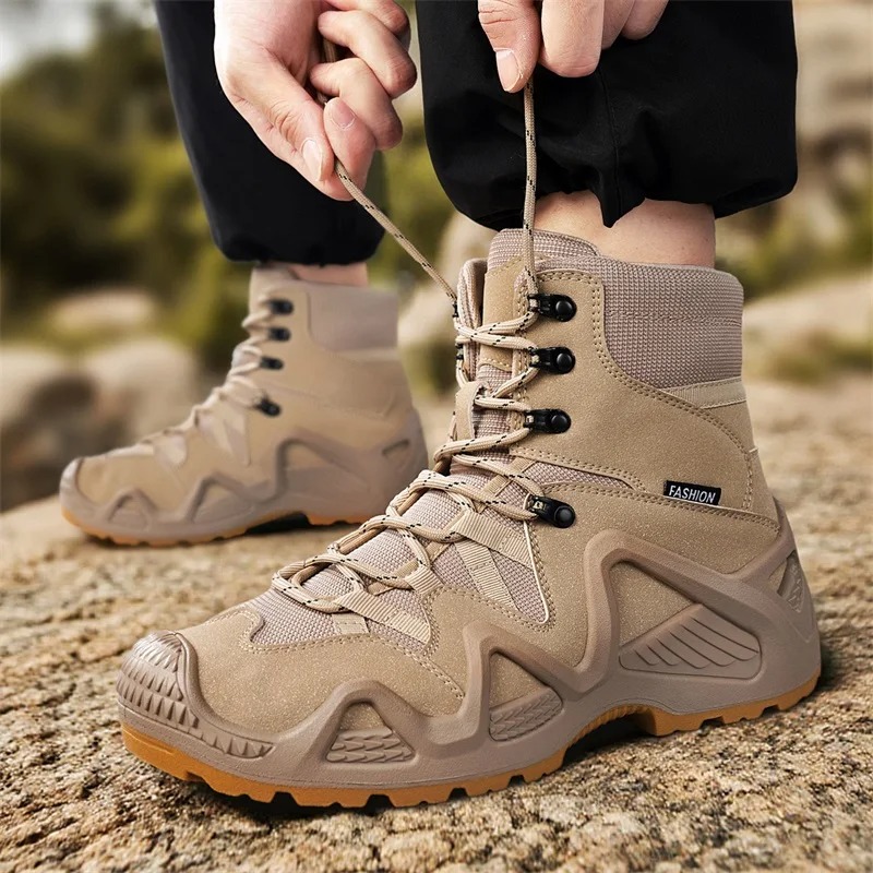Men Tactical Boots Lace Up Bra - Men Shoes Brand ulasan dan harga