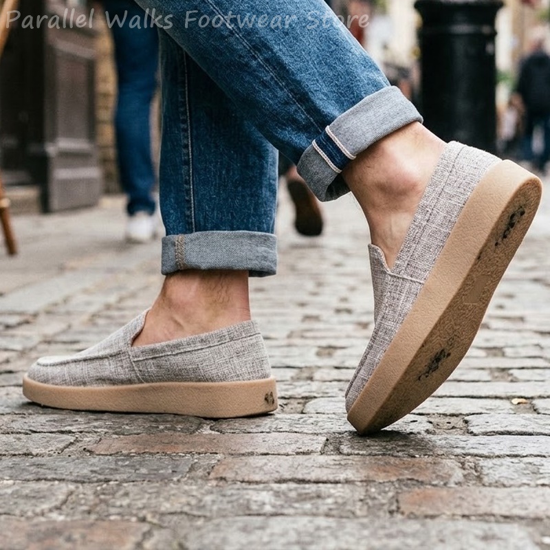 Men's Canvas Slip On Loafers B - Boat Shoe Leather ulasan dan harga