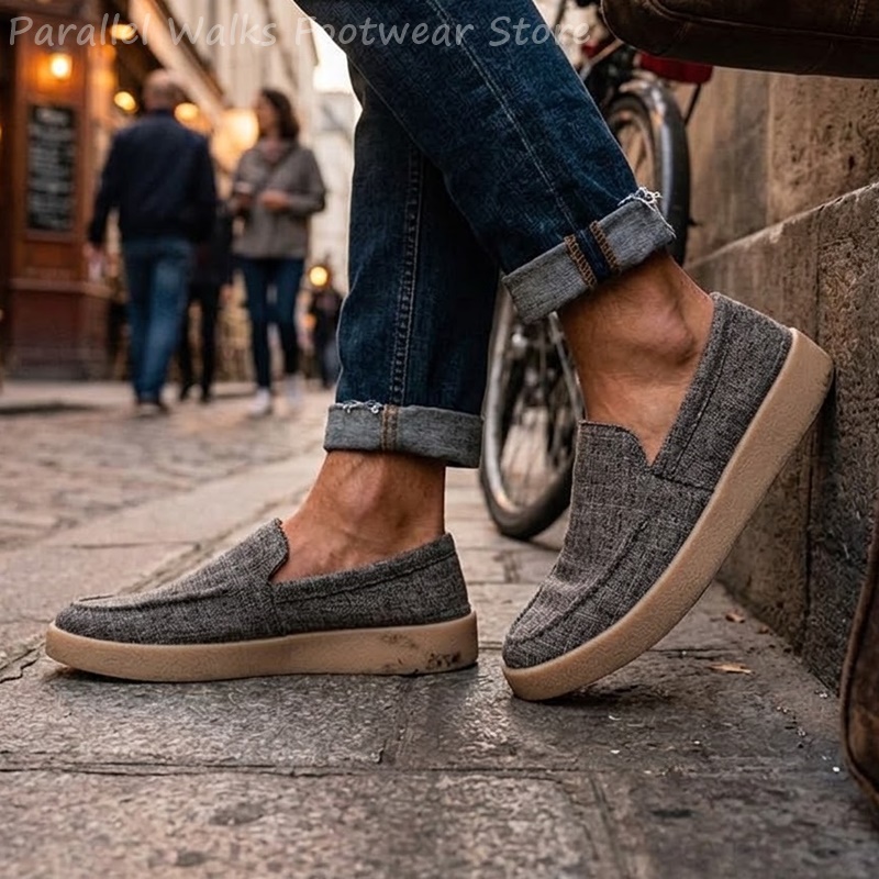 Men's Canvas Slip On Loafers B - Boat Shoe Leather ulasan dan harga