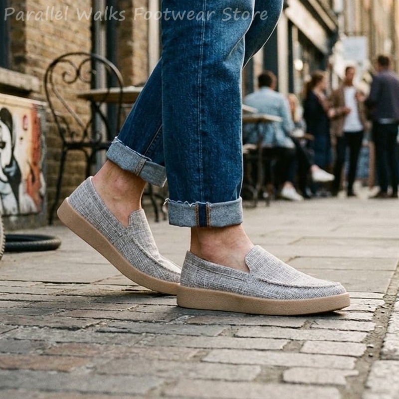 Men's Canvas Slip On Loafers B - Boat Shoe Leather ulasan dan harga