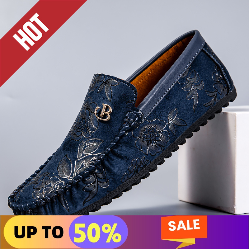 Leisure Leather Loafers Men De - Boat Shoe Leather ulasan dan harga