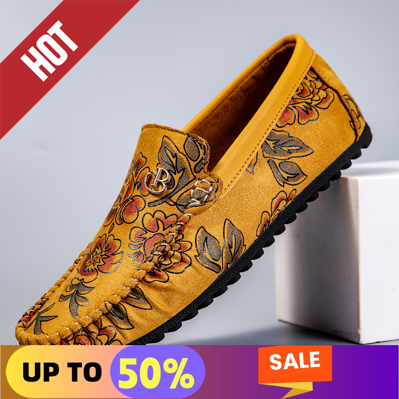 Leisure Leather Loafers Men De - Boat Shoe Leather ulasan dan harga