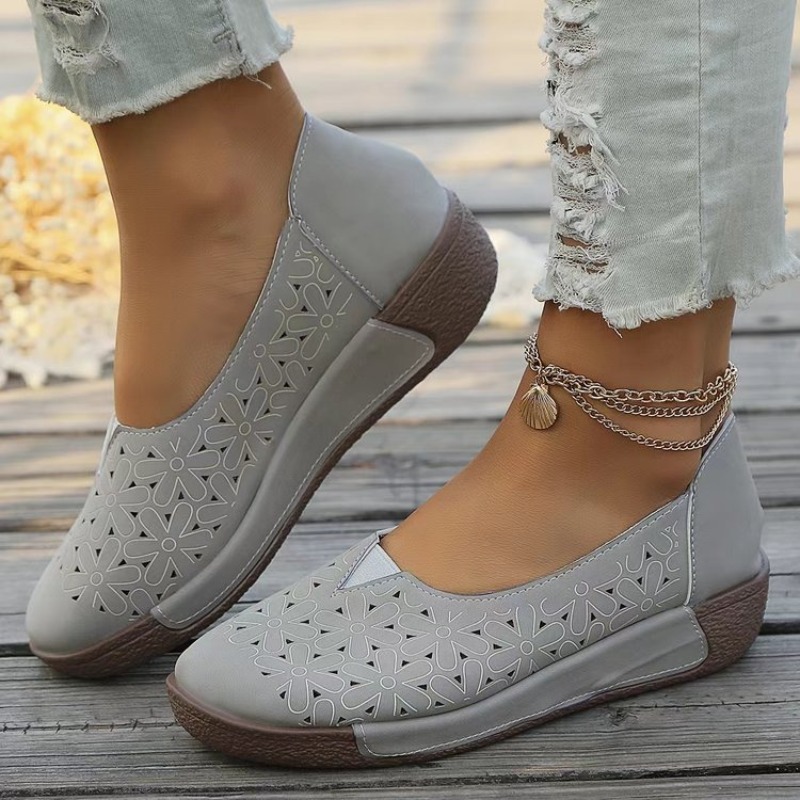 Spring Autumn Women Flats Plat - Boat Shoe Leather ulasan dan harga