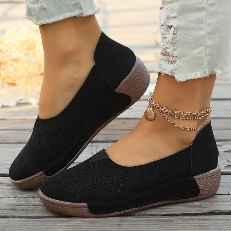 Spring Autumn Women Flats Plat - Boat Shoe Leather ulasan dan harga