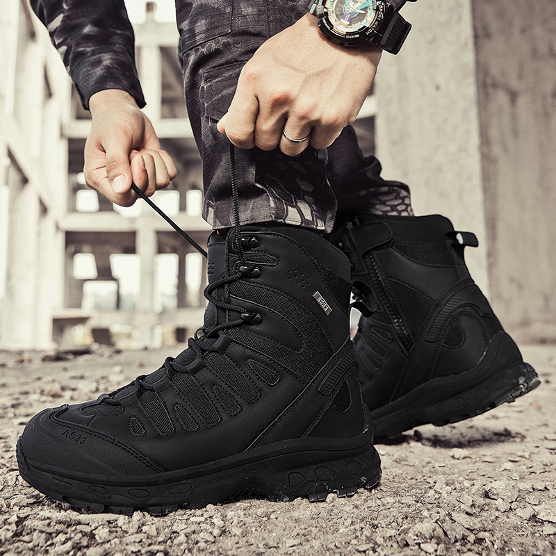 Men Tactical Boots Lace Up Bra - Men Shoes Brand ulasan dan harga