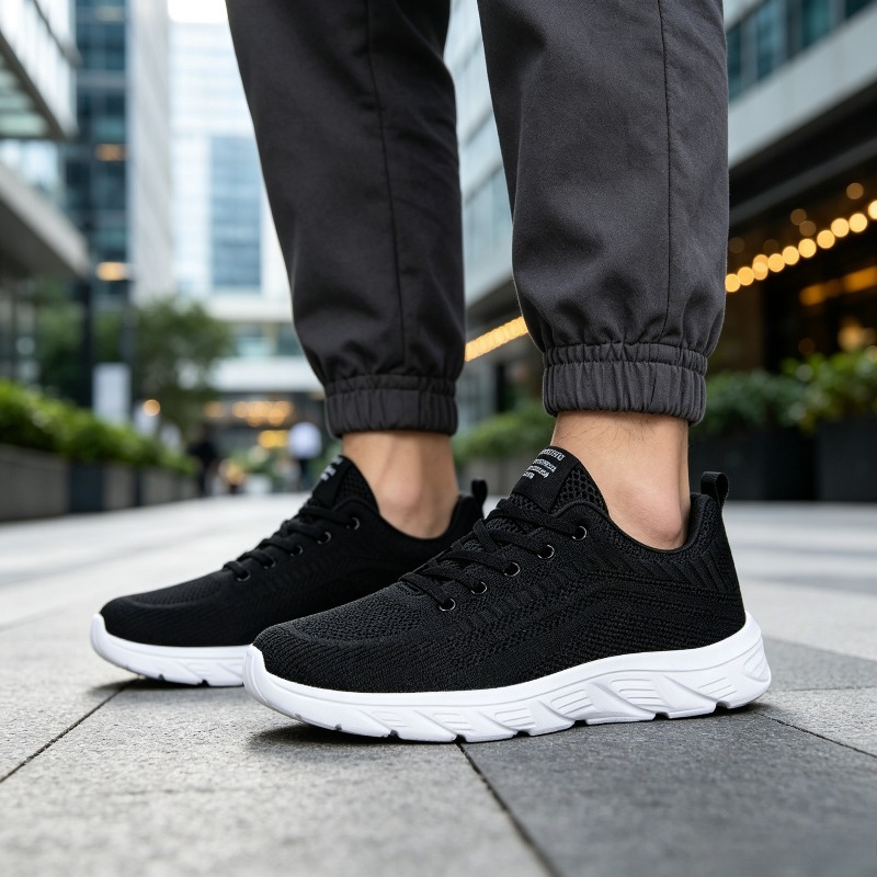 Men Breathable Knit Sneakers W - Men'S Shoes Casual Sneakers ulasan dan harga