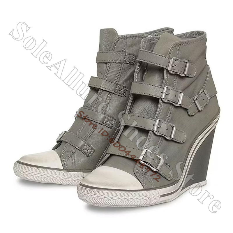 Grey Multi Buckle High Top Wed - Running Shoes Lightweight ulasan dan harga