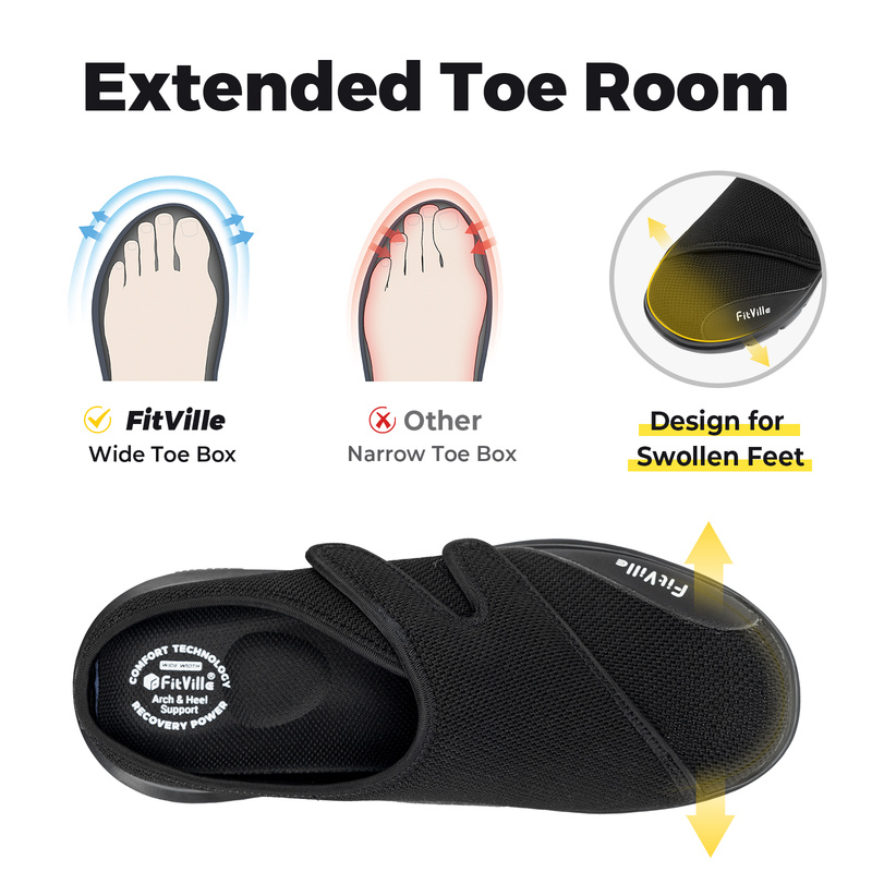 FitVille Men'S Half Slippers D - Men'S Shoes Diabetic ulasan dan harga